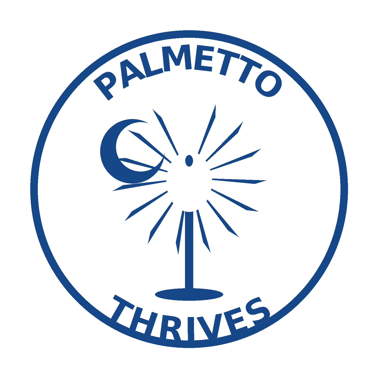 Palmetto Thrives circular palmetto & crescent logo